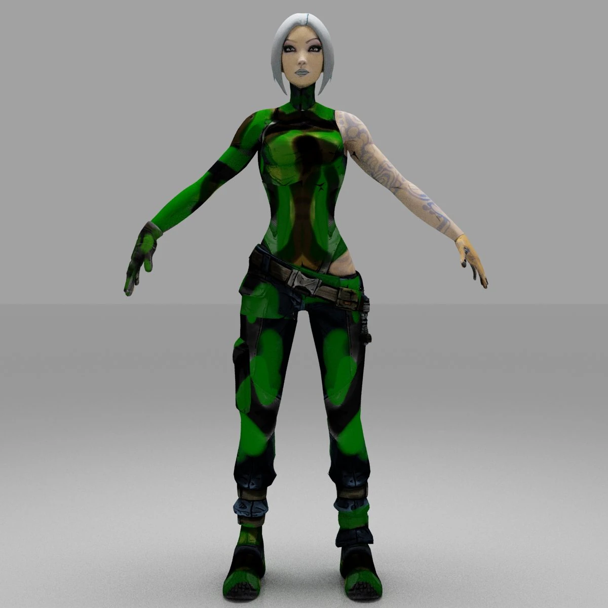 soldier character cartoon girls 3D Model .c4d .max .obj .3ds .fbx .stl .blend