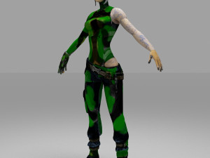 soldier character cartoon girls 3D Model