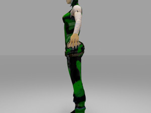soldier character cartoon girls 3D Model