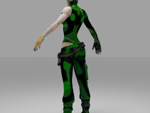 soldier character cartoon girls 3D Model