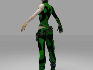 soldier character cartoon girls 3D Model