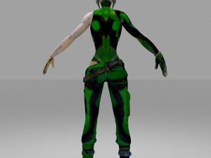 soldier character cartoon girls 3D Model