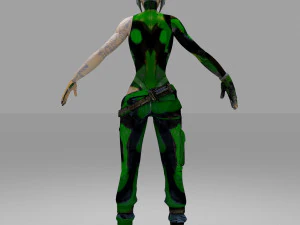 soldier character cartoon girls 3D Model
