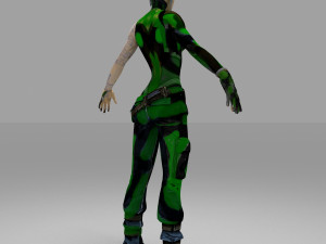 soldier character cartoon girls 3D Model