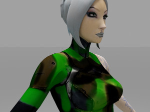 soldier character cartoon girls 3D Model