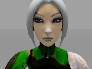 soldier character cartoon girls 3D Model
