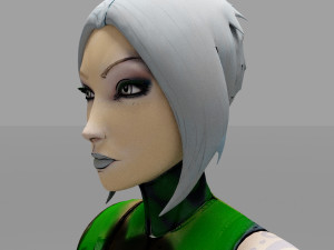 soldier character cartoon girls 3D Model