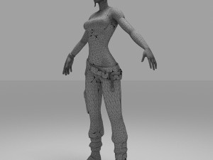 soldier character cartoon girls 3D Model