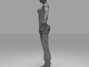 soldier character cartoon girls 3D Model