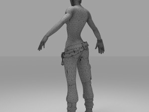 soldier character cartoon girls 3D Model