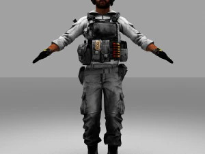 알이 많은 군인 3D 모델