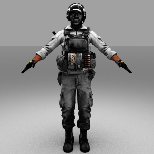 fox army soldier 3D Model .c4d .max .obj .3ds .fbx .stl .blend