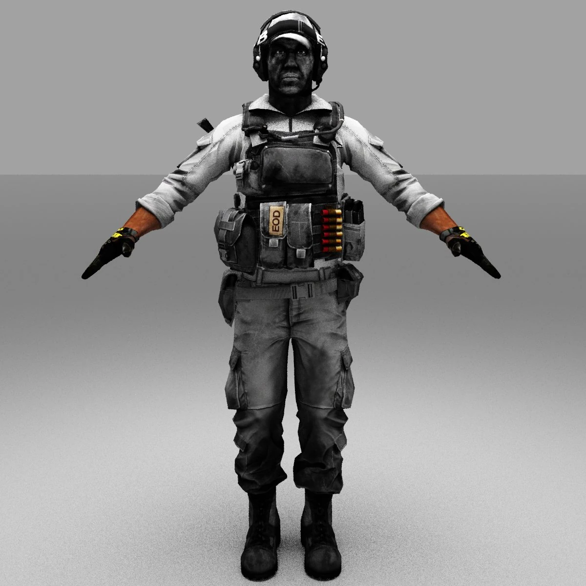 fox army soldier 3D Model .c4d .max .obj .3ds .fbx .stl .blend