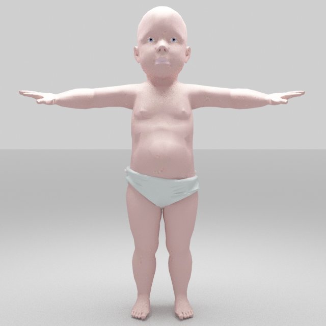 baby funny Modelo 3D .c4d .max .obj .3ds .fbx .stl .blend 