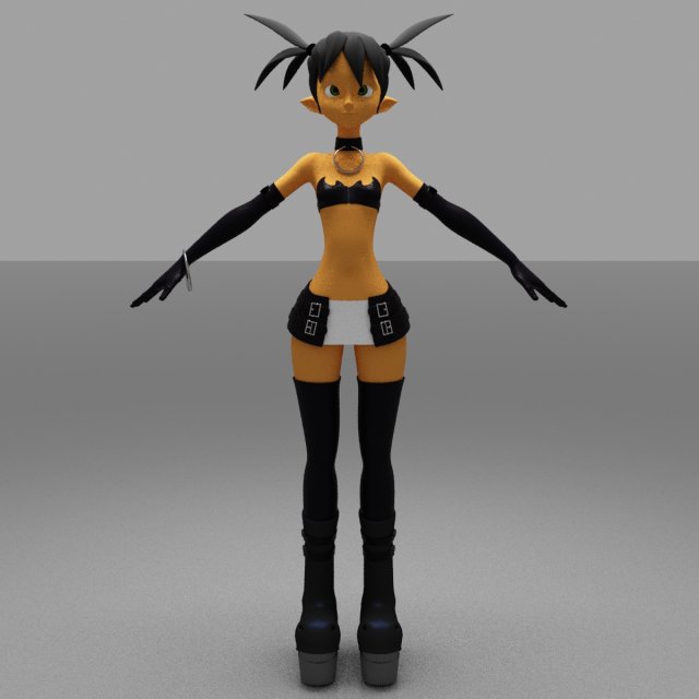 girls cartoon 3D Модель .c4d .max .obj .3ds .fbx .stl .blend 