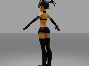 girls cartoon 3D Model