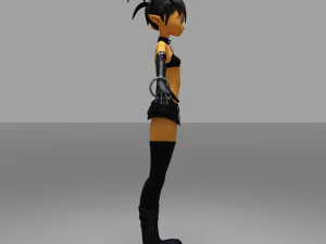 girls cartoon 3D Model