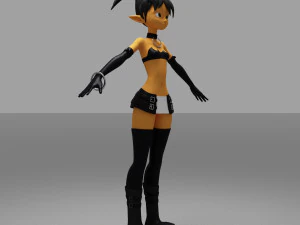 girls cartoon 3D Model