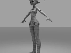 girls cartoon 3D Model