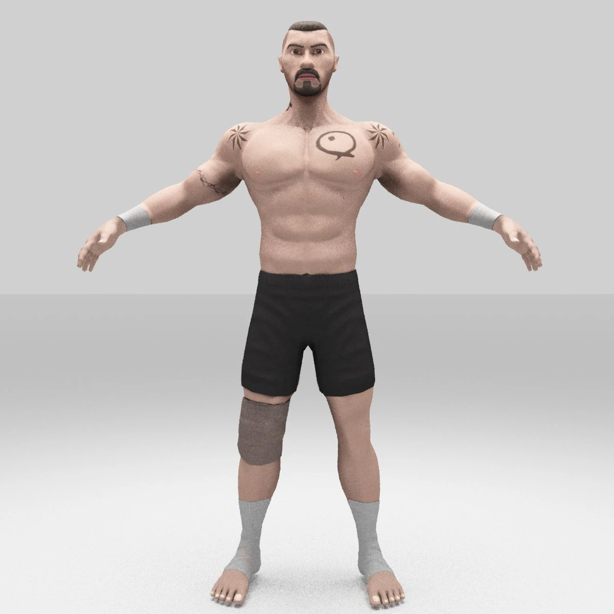boyka figther 3D Model .c4d .max .obj .3ds .fbx .stl .blend 