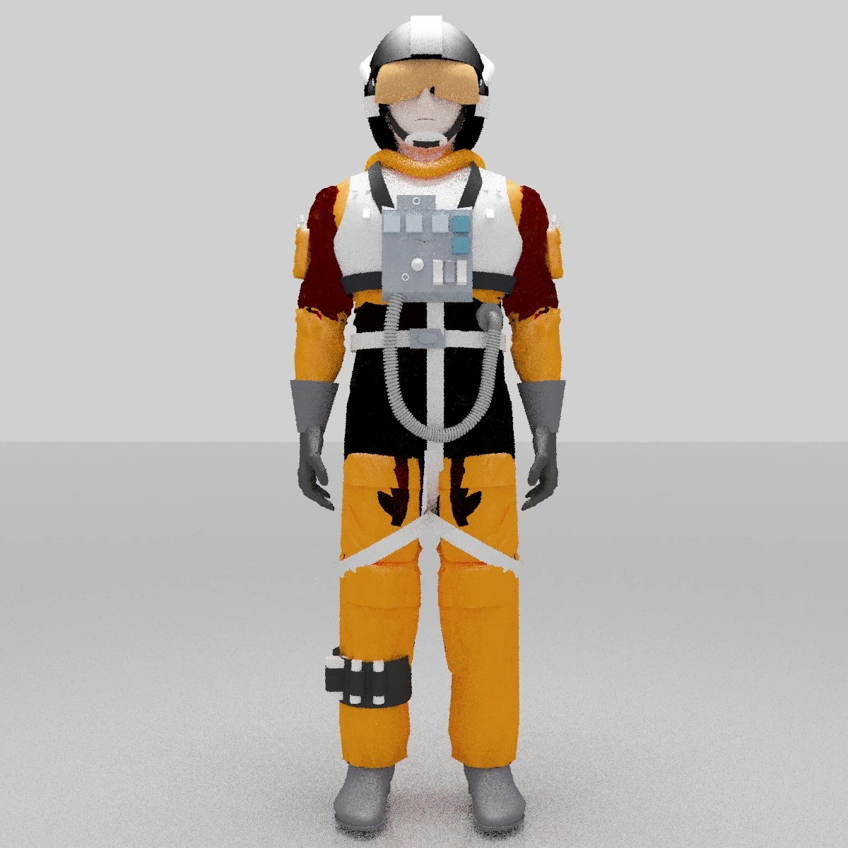 Pilot Suchoi 3D Modell .c4d .max .obj .3ds .fbx .stl .blend 