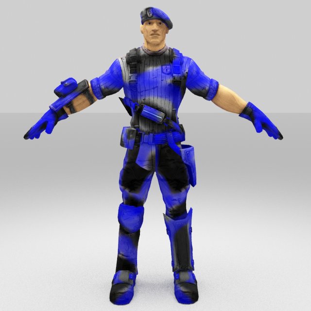 soldier army cartoon figure 3D Model .c4d .max .obj .3ds .fbx .stl .blend 