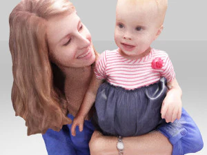 meisjes en baby 3D Model