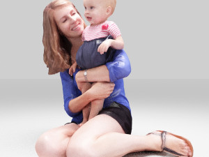 girls and baby Modèle 3D