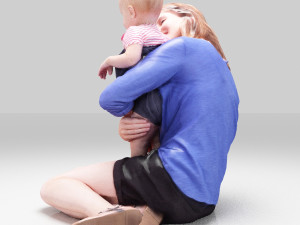 girls and baby Modèle 3D