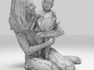 girls and baby Modèle 3D
