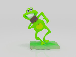 Frog Happy Character 3D-printmodel