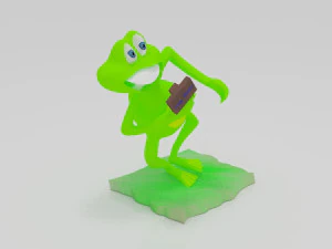 개구리 행복한 캐릭터 3D 프린트 모델