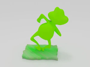 개구리 행복한 캐릭터 3D 프린트 모델