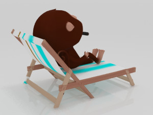 Monkey relaxing with a cigarette 3D miniature table 3D 프린트 모델