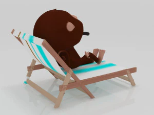 Monkey relaxing with a cigarette 3D miniature table 3D Print Model
