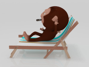 Monkey relaxing with a cigarette 3D miniature table 3D 프린트 모델