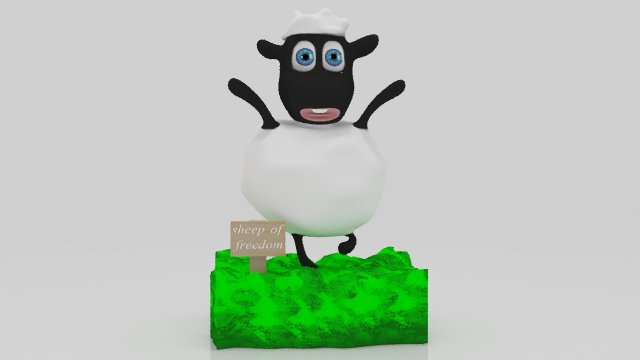 Sheep jump happy 3Dminiature table 3D Print Model .c4d .max .obj .3ds .fbx .stl .blend 