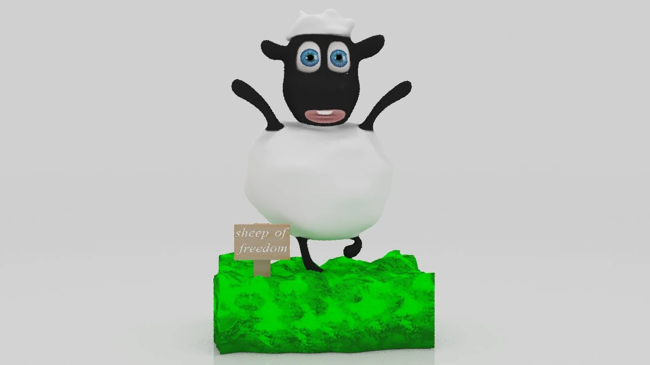 Sheep jump happy 3Dminiature table 3D Print Model .c4d .max .obj .3ds .fbx .stl .blend 