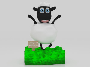 Sheep jump happy 3Dminiature table 3D-printmodel