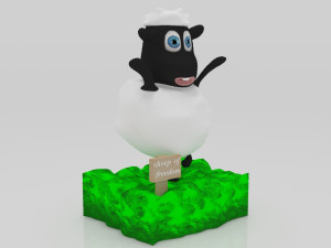 Sheep jump happy 3Dminiature table 3D Print Model