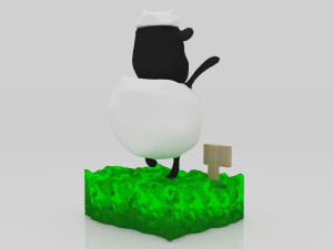 Sheep jump happy 3Dminiature table 3D Print Model