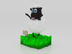 Sheep jump happy 3Dminiature table 3D Print Model