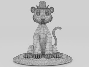 Tiger sitdown 3Dminiature table Modèles 3D en vedette
