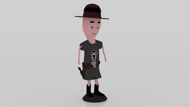 Cowboy 3Dminiture table 3D 프린트 모델 .c4d .max .obj .3ds .fbx .stl .blend 