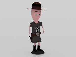 Cowboy 3Dminiture table 3D-printmodel