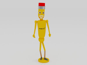 Pencil character 3Dminiature 3D-printmodel