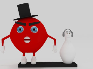 Bowling and Pin 3Dminiture table 3D-printmodel