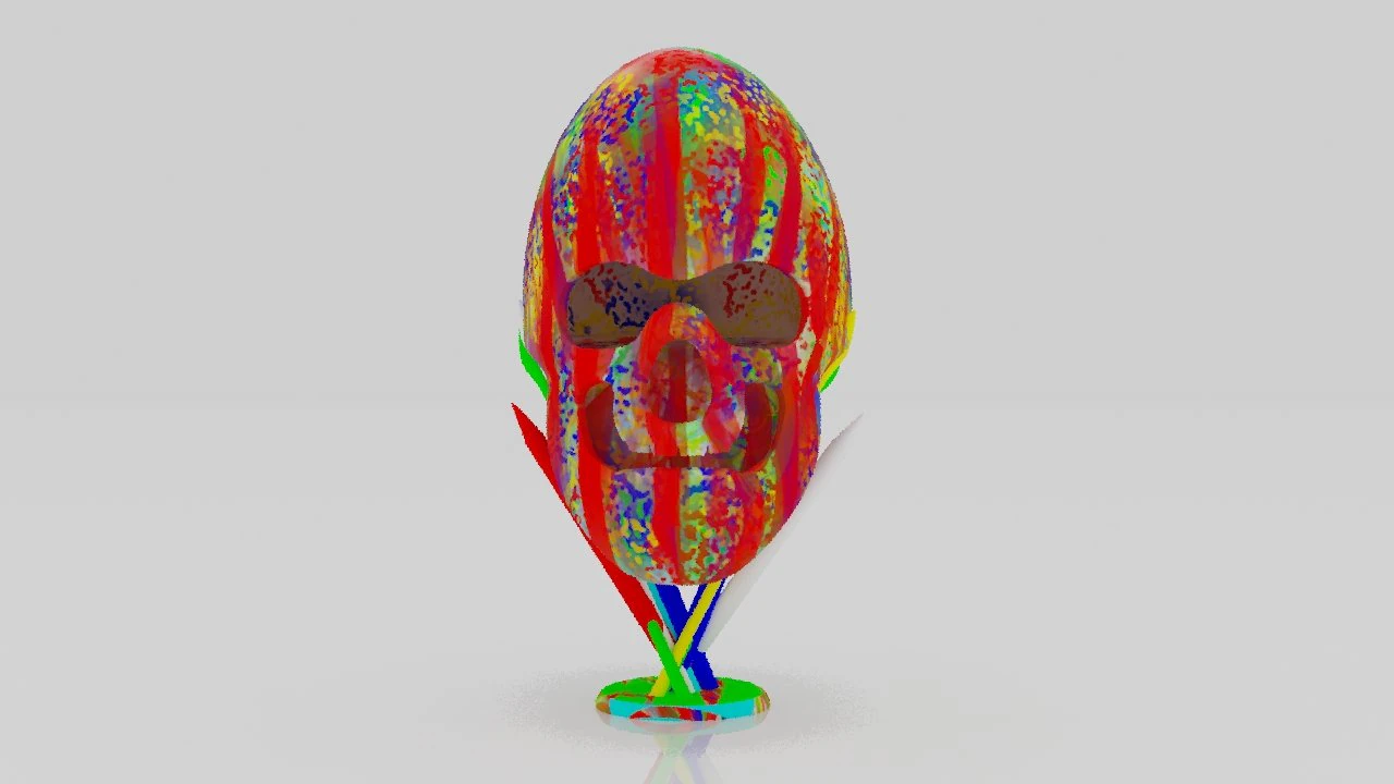 Colored skull 3Dminiature table 3D Print Model .c4d .max .obj .3ds .fbx .stl .blend