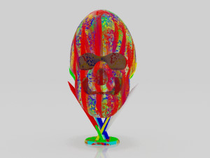 Colored skull 3Dminiature table 3D 프린트 모델