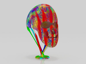 Colored skull 3Dminiature table 3D 打印模型